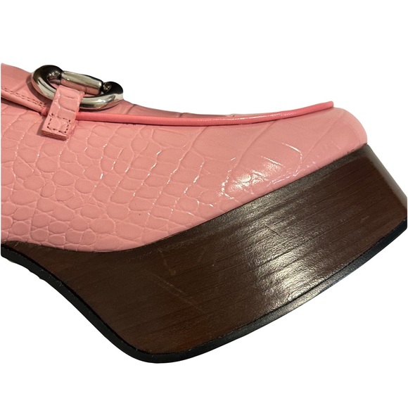 NWT GUCCI Horsebit platform pink powder leather loafers Size 38 & 38.5 - Picture 9 of 10